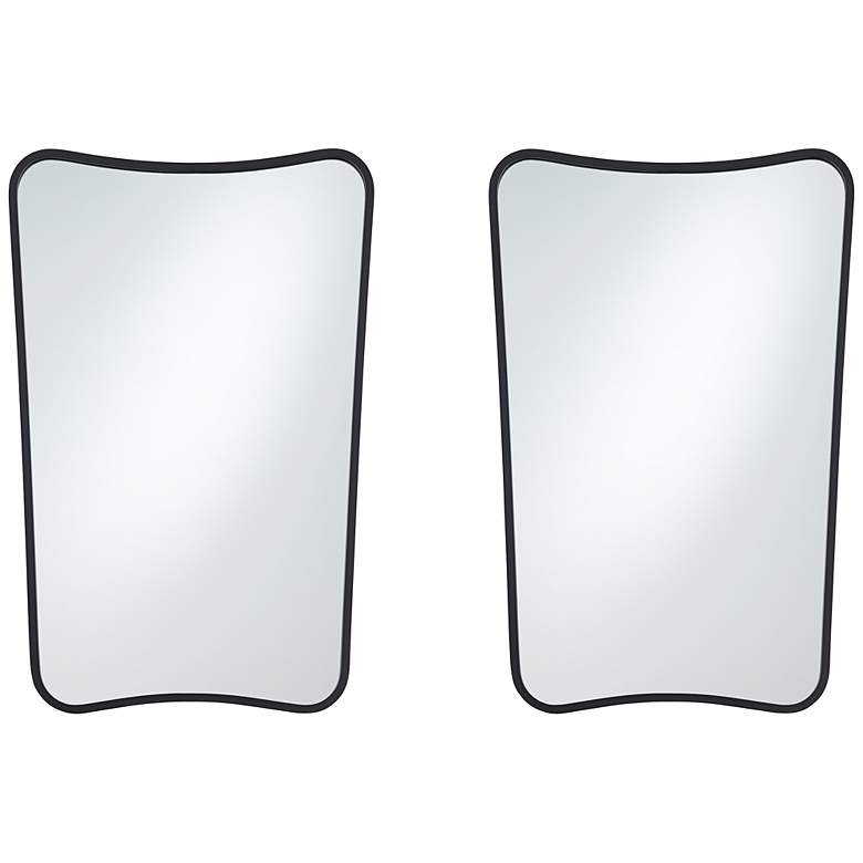 Image 1 Uttermost Segundo Black Metal 22" x 34" Wall Mirrors Set of 2