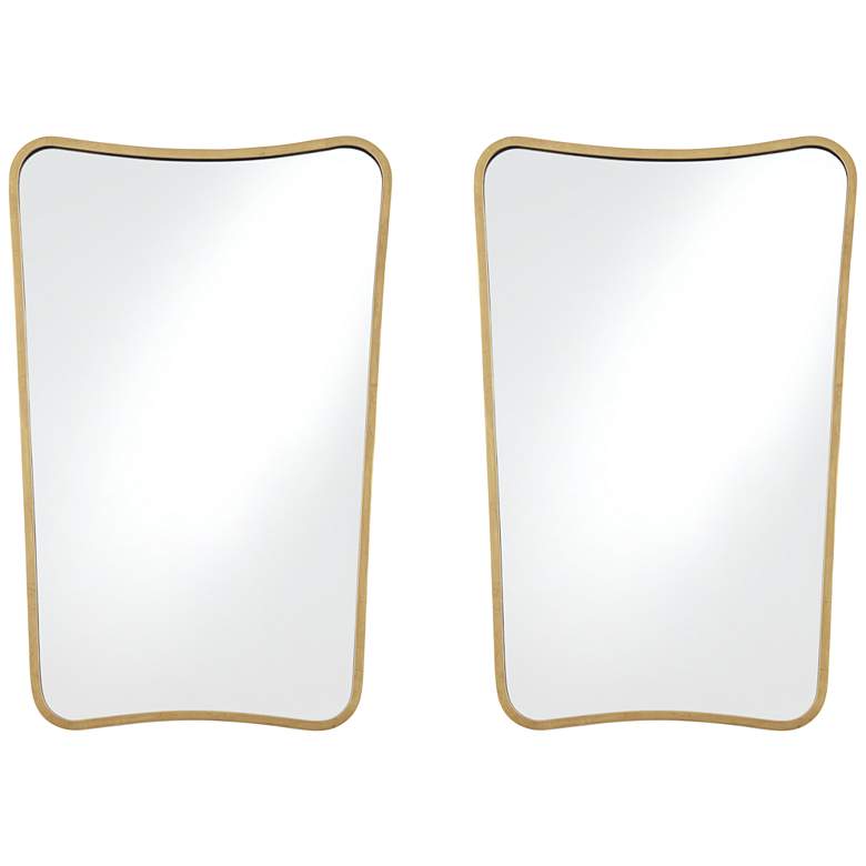 Image 1 Uttermost Segundo Metal Brass 22" x 34" Wall Mirrors Set of 2