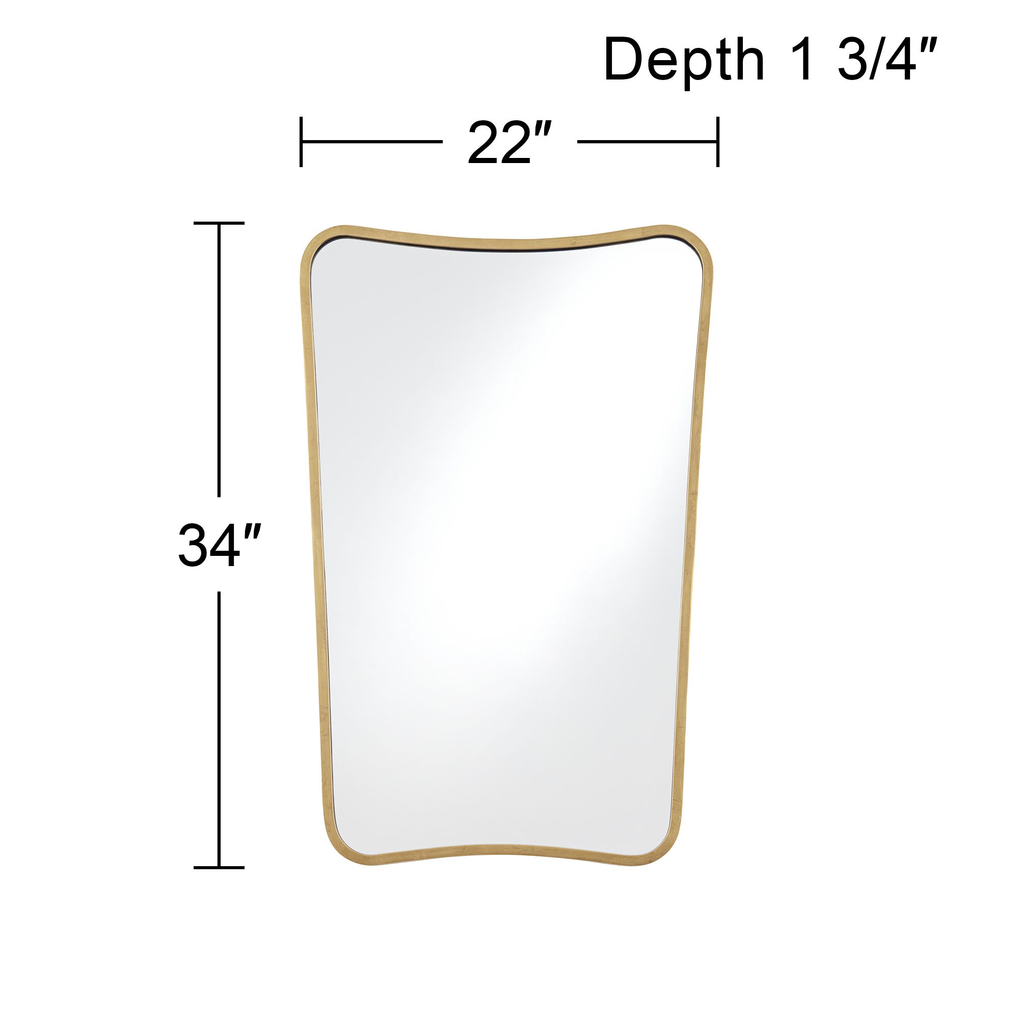 Uttermost Segundo Metal Brass 22" x 34" Wall Mirrors Set of 2