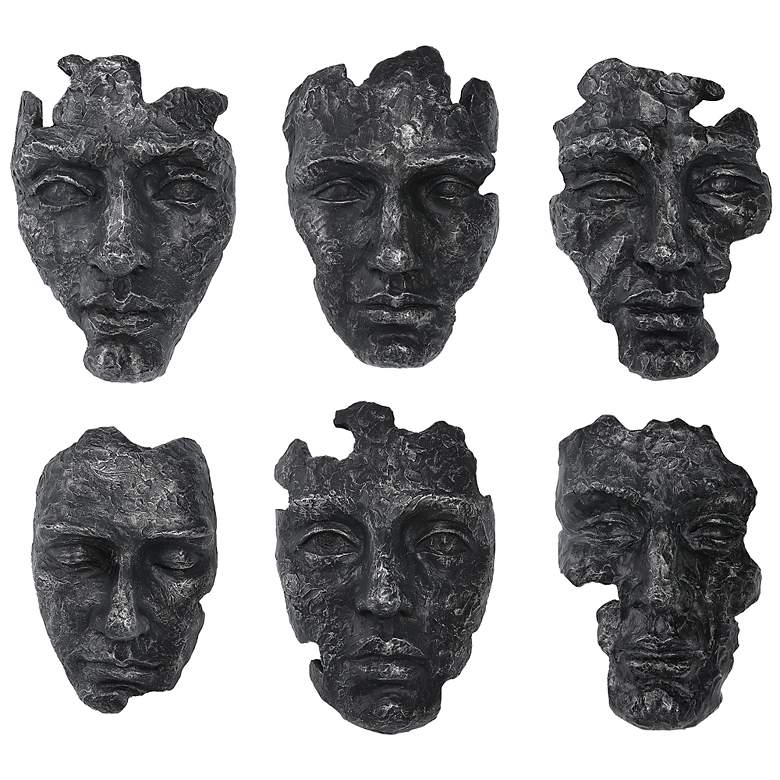 Image 2 Uttermost Self-Portrait Steel Gray 6-Piece Wall Decor Set
