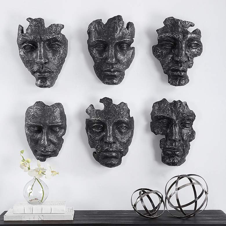 Image 1 Uttermost Self-Portrait Steel Gray 6-Piece Wall Decor Set