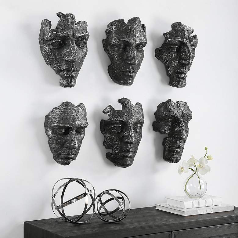 Image 3 Uttermost Self-Portrait Steel Gray 6-Piece Wall Decor Set more views