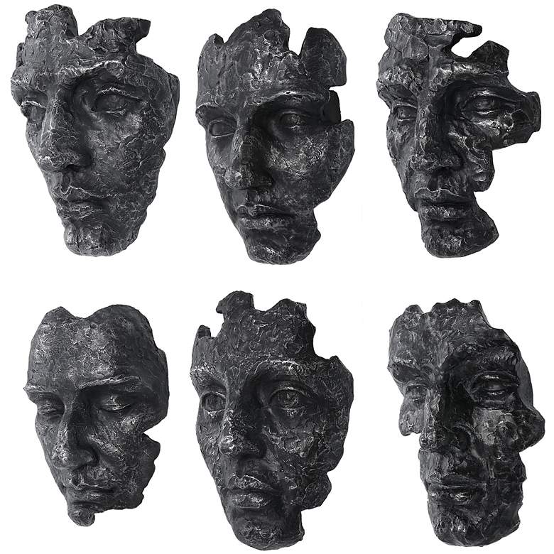 Image 4 Uttermost Self-Portrait Steel Gray 6-Piece Wall Decor Set more views