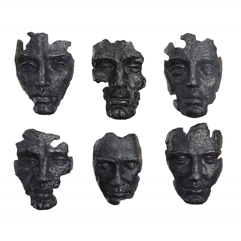 Image 6 Uttermost Self-Portrait Steel Gray 6-Piece Wall Decor Set more views