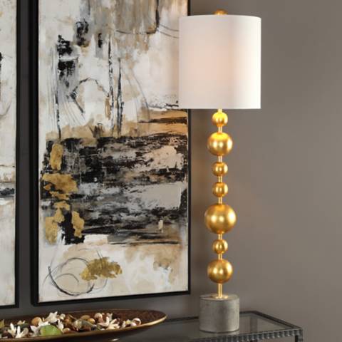 Uttermost Selim 39.5" Gold Stacked Spheres Buffet Lamp
