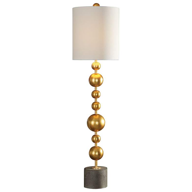Image 2 Uttermost Selim 39 1/2" High Metallic Gold Stacked Spheres Buffet Lamp