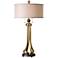 Uttermost Selvino 32 3/4" High Brushed Brass Column Table Lamp