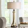 Uttermost Selvino 32 3/4" High Brushed Brass Column Table Lamp