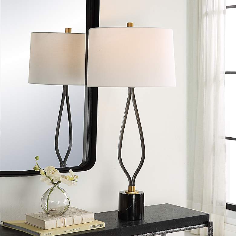 Image 1 Uttermost Separate Paths 36" High Modern Black Table Lamp