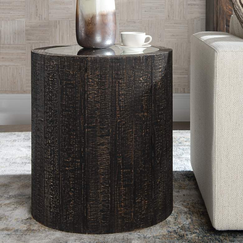 Image 1 Uttermost Sequoia 22" W x 25" H Dark Walnut Accent Table