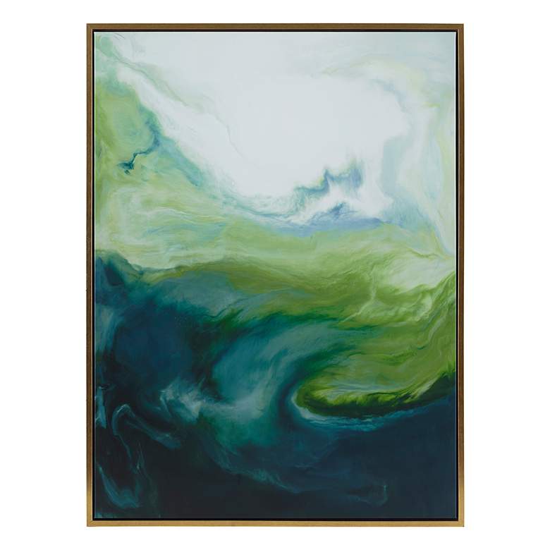 Image 2 Uttermost Serene 55 1/2" High Green Framed Canvas Wall Art