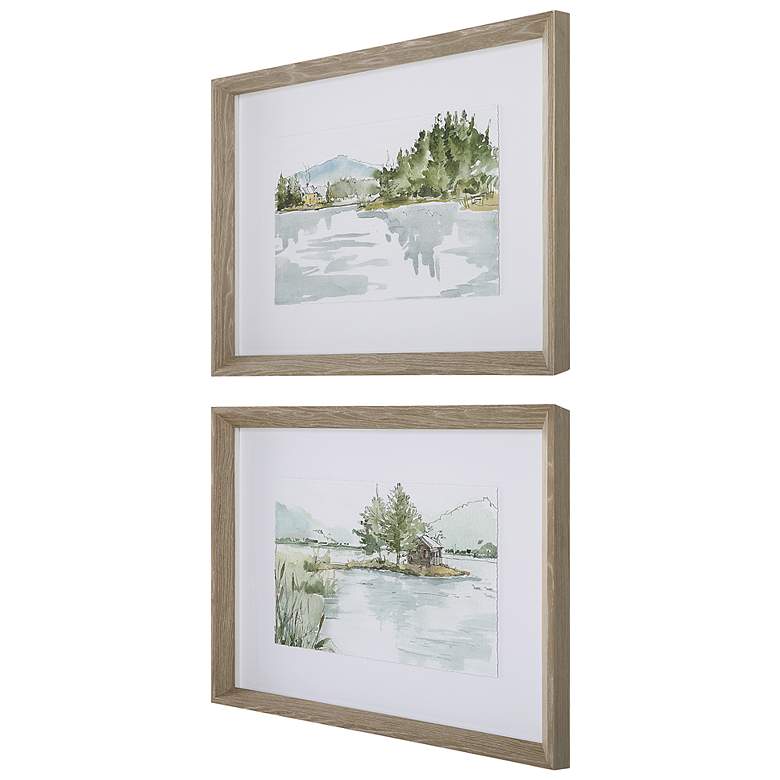 Image 3 Uttermost Serene Lake 26" Wide 2-Piece Framed Wall Art Set more views