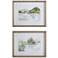 Uttermost Serene Lake 26 x 20 Framed Woodland Forest Prints Set of 2
