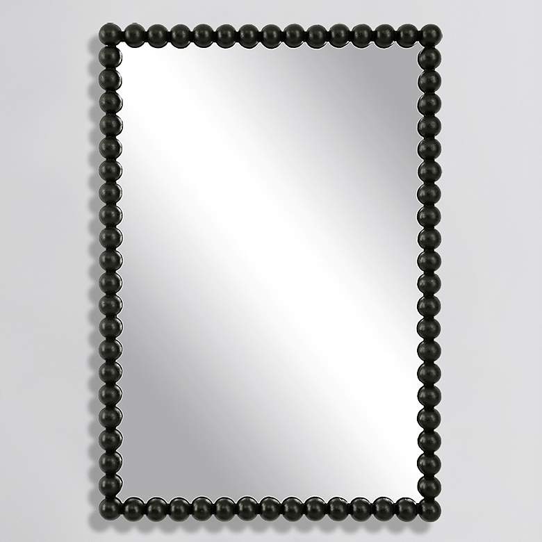 Image 2 Uttermost Serna 30 inch x 20.5 inch Black Metal Vanity Mirror