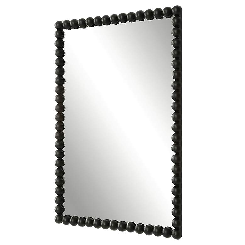 Image 4 Uttermost Serna 30 inch x 20.5 inch Black Metal Vanity Mirror more views