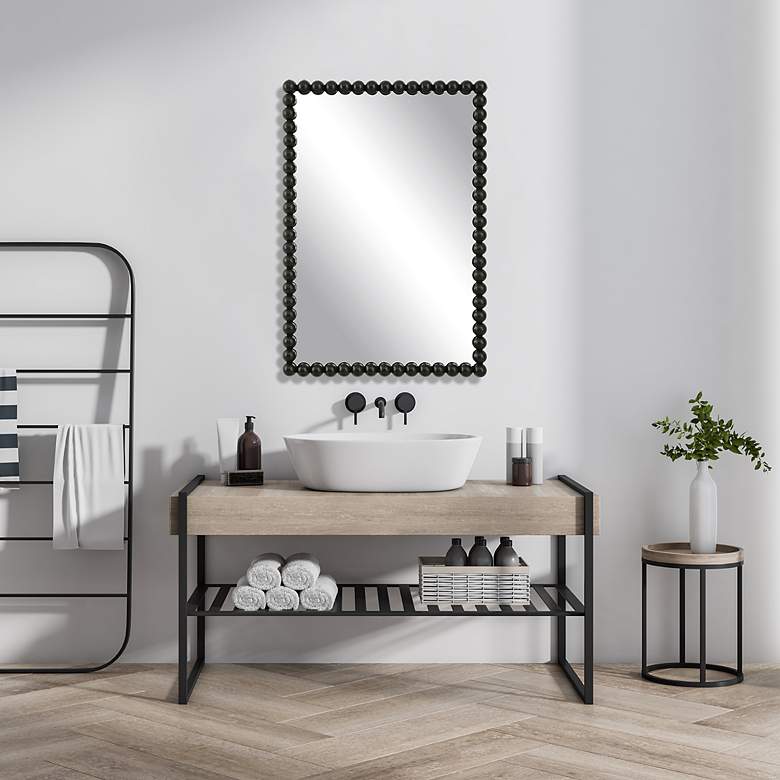 Image 5 Uttermost Serna 30" x 20.5" Black Metal Vanity Mirror more views