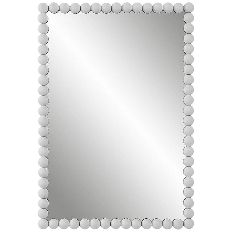 Image 3 Uttermost Serna 30 x 20.5 Rectangular White Finish Dot Wall Mirror