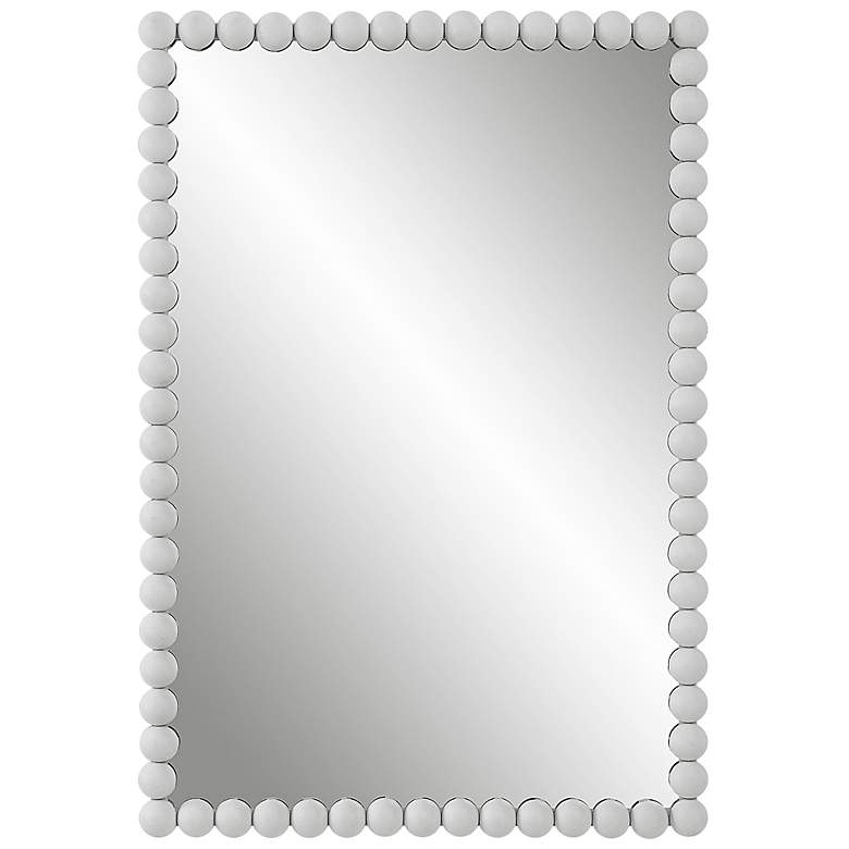 Image 3 Uttermost Serna 30 x 20.5 Rectangular White Finish Dot Wall Mirror