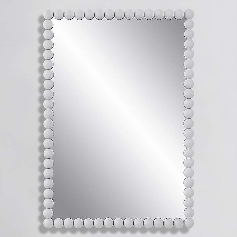 Image 2 Uttermost Serna 30 x 20.5 Rectangular White Finish Dot Wall Mirror
