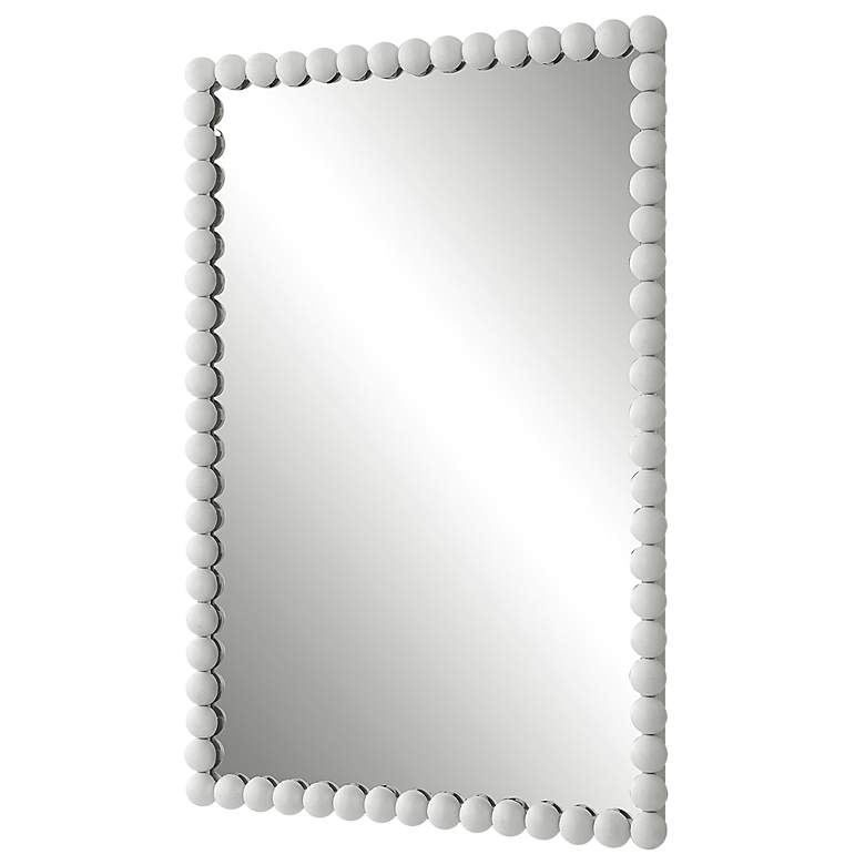 Image 4 Uttermost Serna 30 x 20.5 Rectangular White Finish Dot Wall Mirror more views