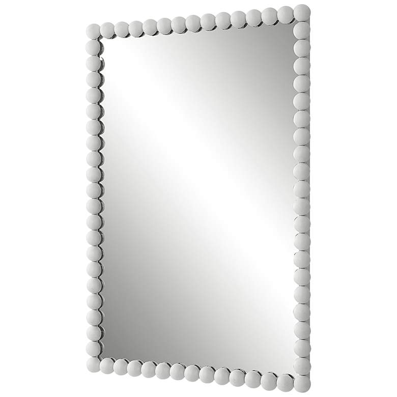 Image 5 Uttermost Serna 30 x 20.5 Rectangular White Finish Dot Wall Mirror more views