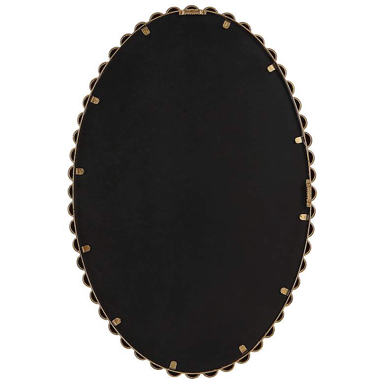 Image 7 Uttermost Serna Gold Leaf 20" x 30" Beaded Oval Wall Mirror more views