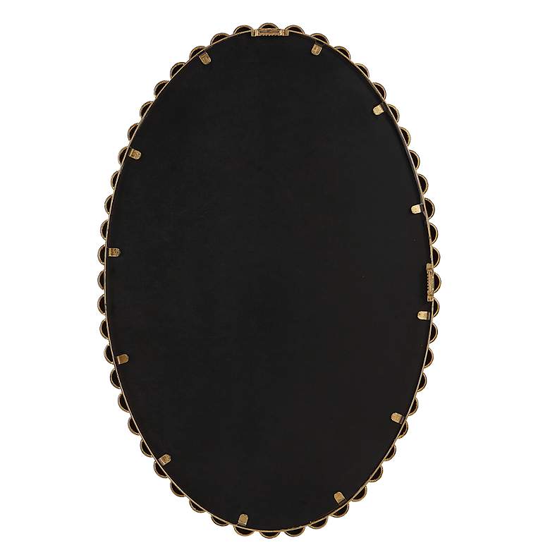 Image 7 Uttermost Serna Gold Leaf 20 inch x 30 inch Beaded Oval Wall Mirror more views