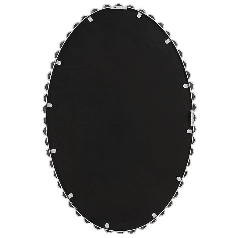 Image 7 Uttermost Serna Matte 20" x 30" White Beaded Oval Wall Mirror more views