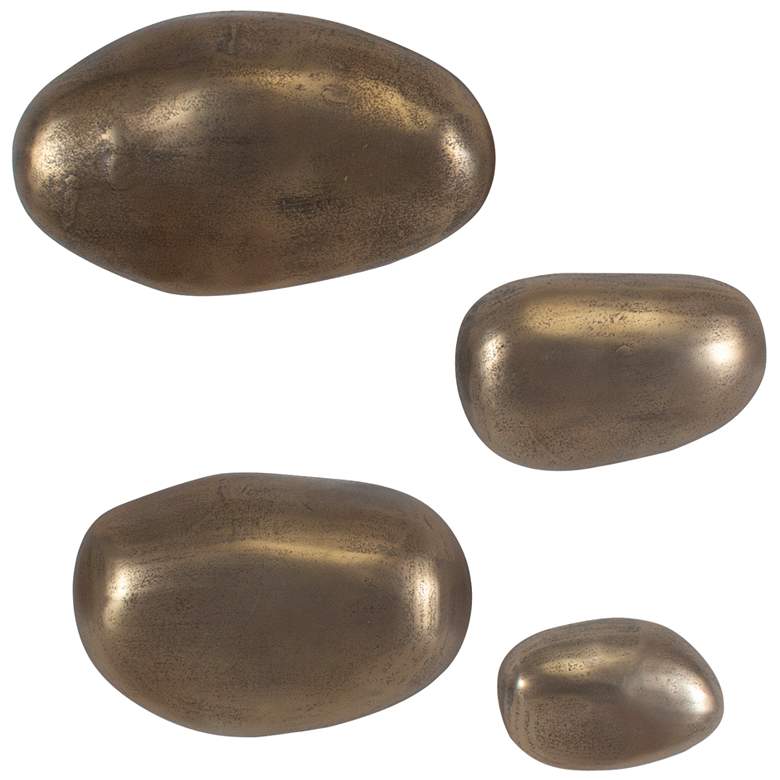 Image 1 Uttermost Set in Stone Indoor-Outdoor Brass 3-Piece Aluminum Wall Decor