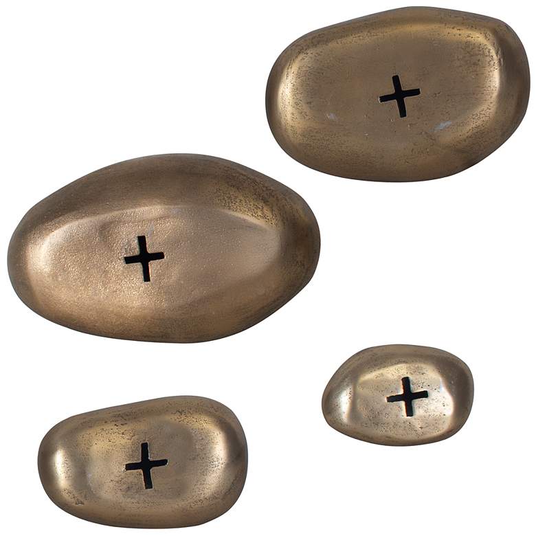 Image 5 Uttermost Set in Stone Indoor-Outdoor Brass 3-Piece Aluminum Wall Decor more views