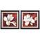 Uttermost Set of 2 Amaryllis on Red 33 1/2" Wide Wall Art