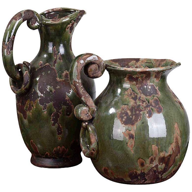 Image 1 Uttermost Set of 2 Ceramic Hani Pitchers