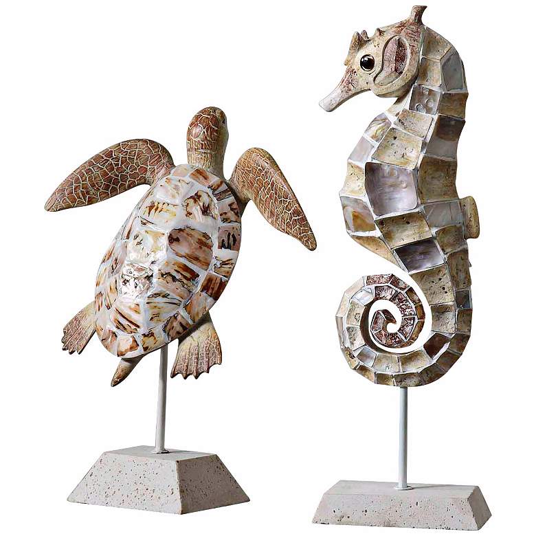 Image 1 Uttermost Set of 2 Coastal Creatures Sculptures