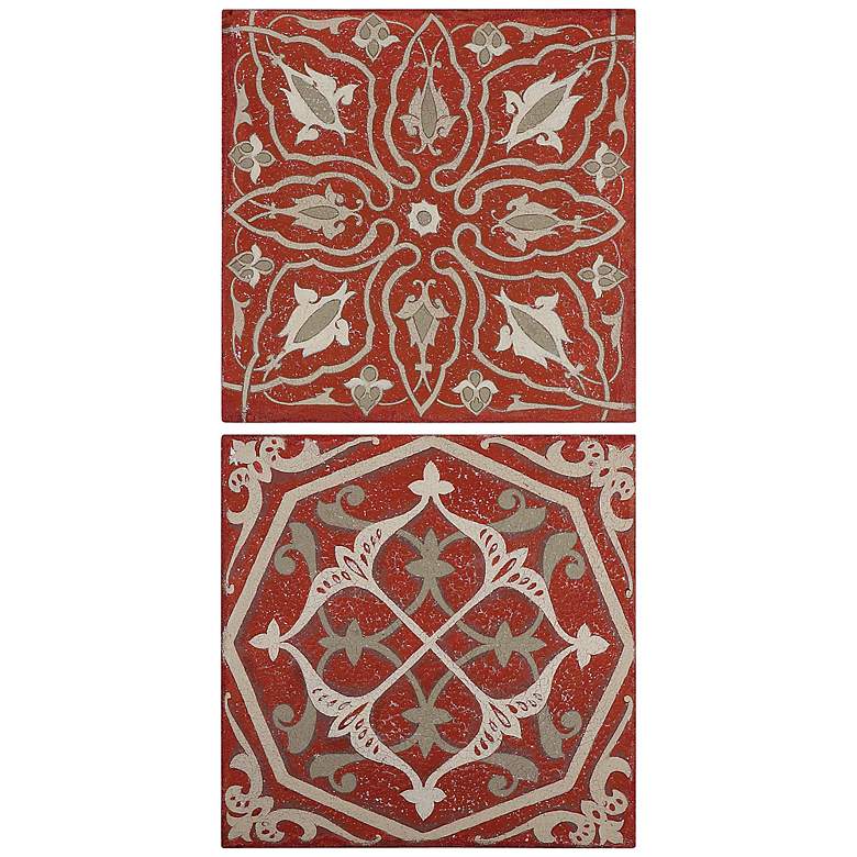 Image 1 Uttermost Set of 2 Moroccan Tiles 20 inch Square Wall Art