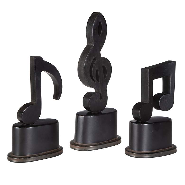 Image 3 Uttermost Set of 3 Music Notes Decorative Accents more views