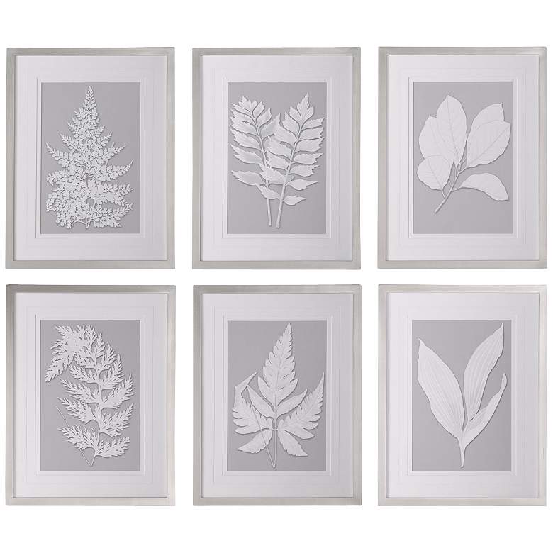 Image 1 Uttermost Set of 6 Moonlight Ferns 26 inchH Wall Art Prints