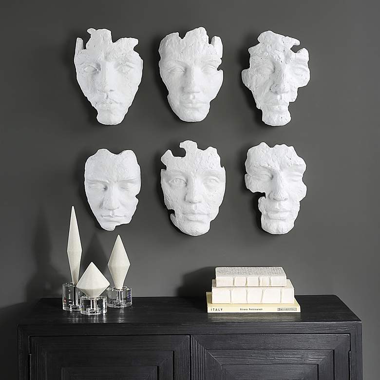 Image 1 Uttermost Set of 6 Self-Portrait White Wall Decor