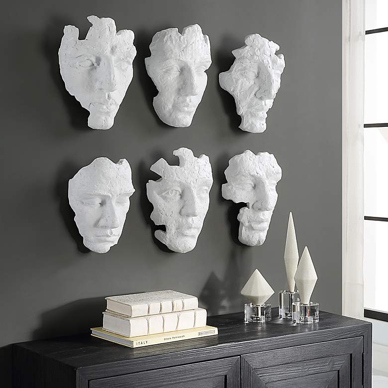 Image 3 Uttermost Set of 6 Self-Portrait White Wall Decor more views
