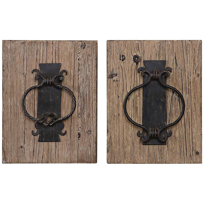 Image 1 Uttermost Set of Two Door Knockers 17 inch High Wall Art