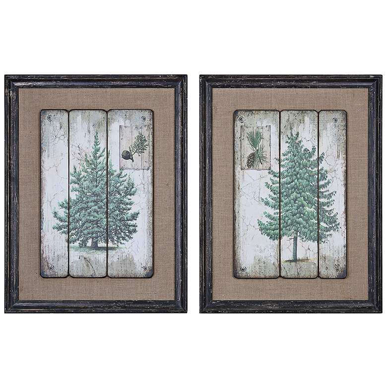 Image 1 Uttermost Set of Two Evergreens 33" High Framed Wall Art