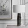 Uttermost Seurat 31" Charcoal Gray Striped Glass Table Lamp