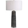 Uttermost Seurat 31" Charcoal Gray Striped Glass Table Lamp
