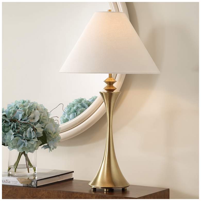 Image 1 Uttermost Shaefer 30 1/4" Brass Metal Table Lamp