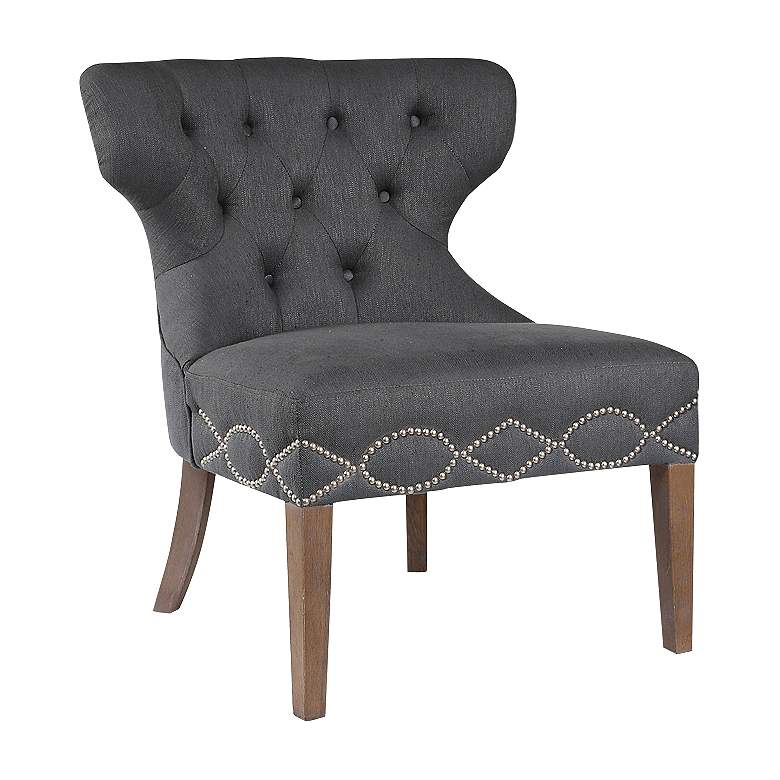 Image 1 Uttermost Shafira Charcoal Upholstered Armless Accent Chair