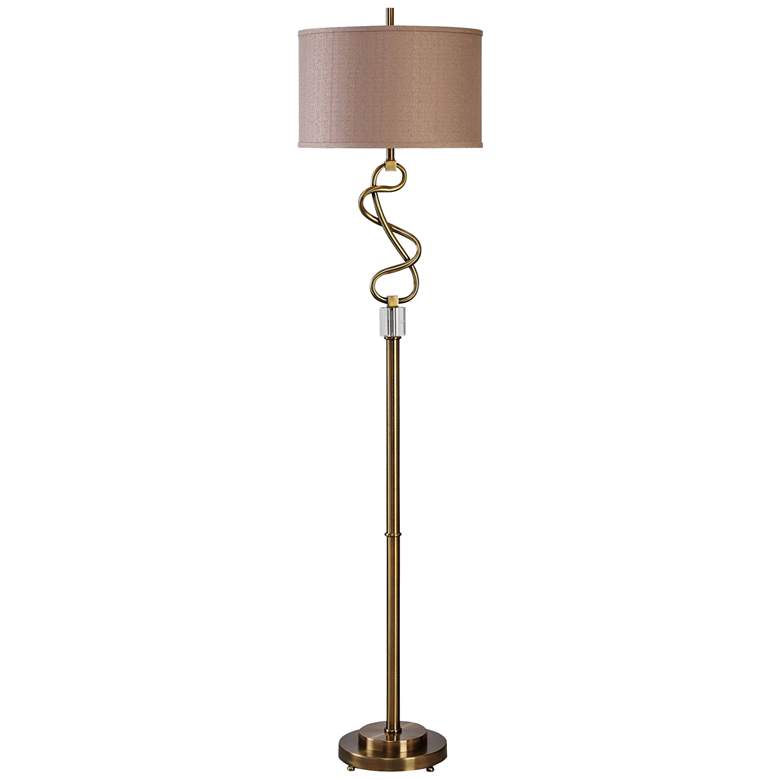 Image 1 Uttermost Shalin Hand Forged Brushed Brass Floor Lamp