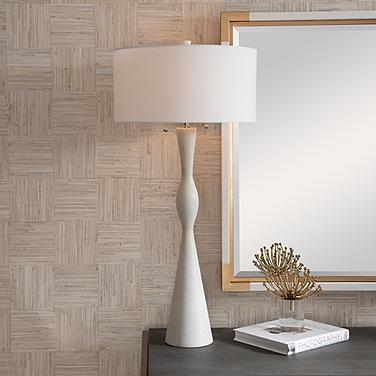 Uttermost Sharma 38 1/2" Modern Ivory Stone Table Lamp