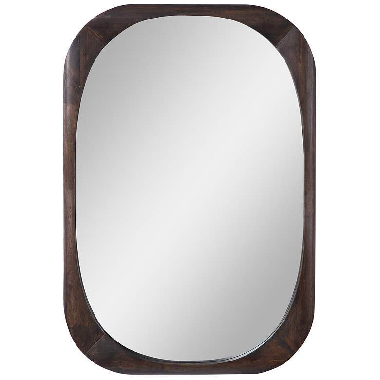 Image 2 Uttermost Sheldon Dark Walnut Stain 26" x 38" Wall Mirror