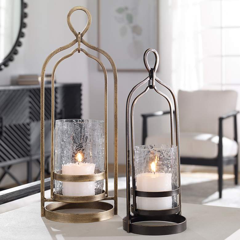 Image 3 Uttermost Shepherd Dark Bronze Pillar Candle Holder more views