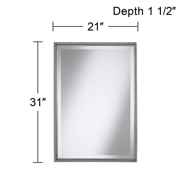 Image 5 Uttermost Sherise Beaded 21" x 31" Rectangular Wall Mirror more views