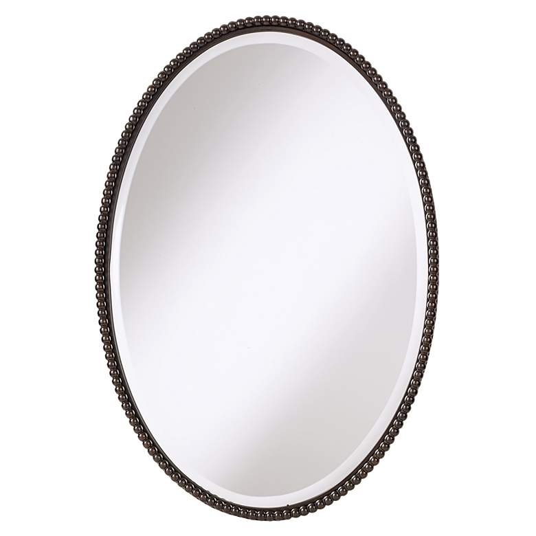 Image 2 Uttermost Sherise Bronze 22" x 32" Oval Wall Mirror